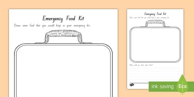 Emergency Food Kit Drawing Activity - Science For Kids