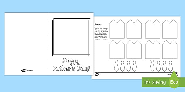 3D Shirt And Tie Fathers Day Card (teacher made) - Twinkl