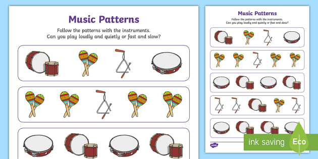 Music Pattern Sheet (teacher made) - Twinkl