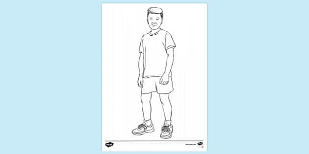 FREE! - Boy in PE Kit Colouring | Colouring Sheets - Twinkl