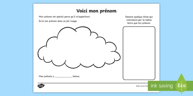 Feuille D Activites Voici Mon Prenom Teacher Made