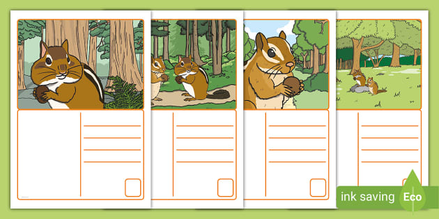 FREE! - Chipmunk Themed Postcards (teacher made) - Twinkl