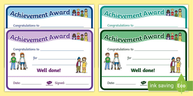 Achievement Certificates with inclusive pictures - Twinkl