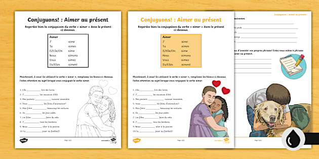 Aimer Conjugation Activity French (teacher Made) - Twinkl