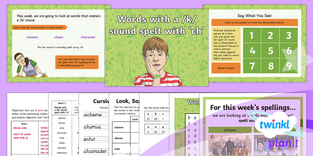 Words With A K Sound Spelt With Ch Lesson Plan