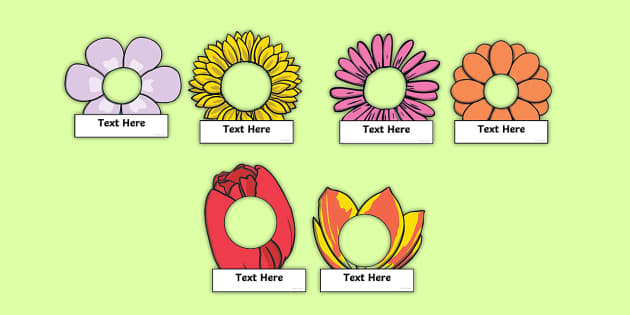 Kid's Labels: Flowers Name Labels For Kids