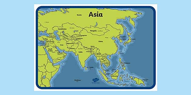Map of Asia with Names