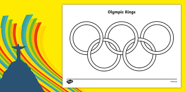 free the olympic rings colouring sheet teacher made