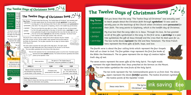 Solved (“The Twelve Days of Christmas