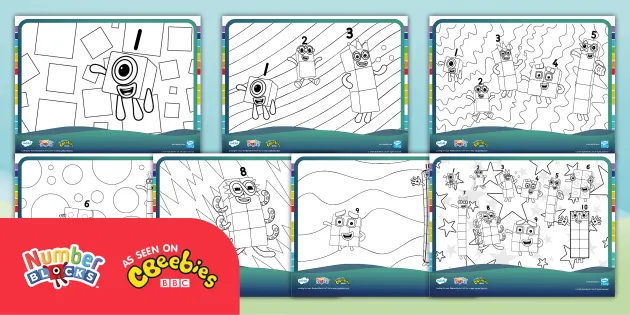 FREE Numberblocks: Coloring Sheets