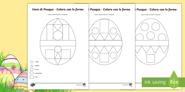 Uova di Pasqua colora con le forme Attività (teacher made)