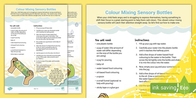 How to Make Colour Mixing Sensory Bottles 