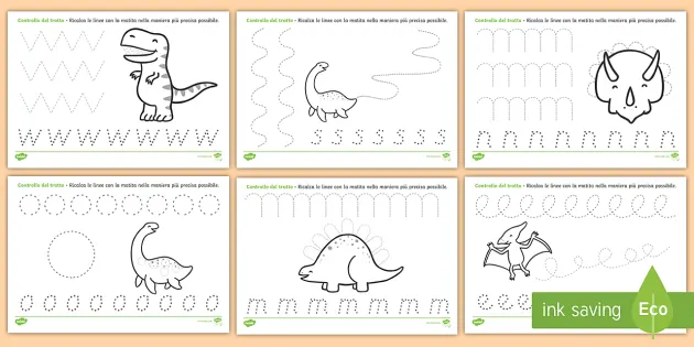 Schede di Pregrafismo dei Dinosauri