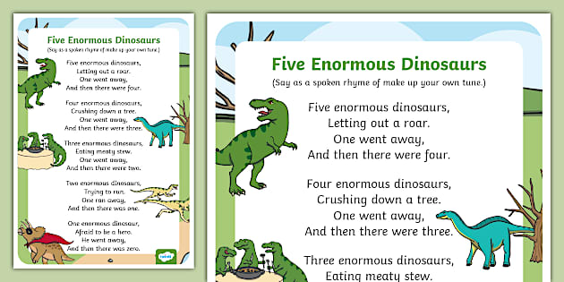 Five Enormous Dinosaurs Counting Song | Twinkl - Twinkl