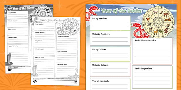 Year of the Snake Fact File Template (Teacher-Made) - Twinkl
