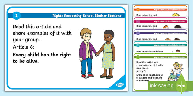 Rights Respecting School Blether Stations (teacher made)