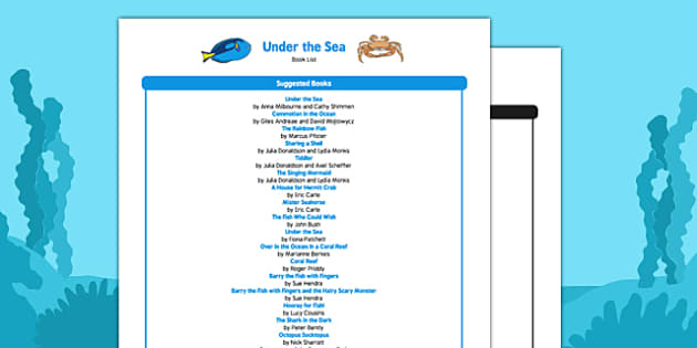 Under The Sea Book List Teacher Made