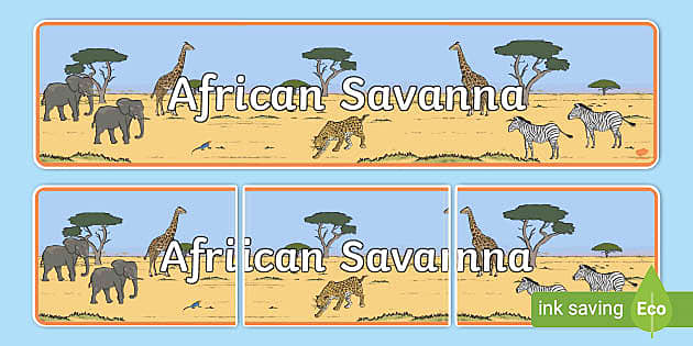 African Savanna Animals Banner - Classroom resource