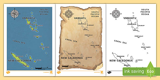 Vanuatu and New Caledonia Map Pack (teacher made) - Twinkl