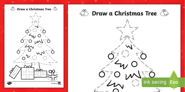 14 Easy Christmas Tree Drawing Ideas - Mina Drawing-saigonsouth.com.vn