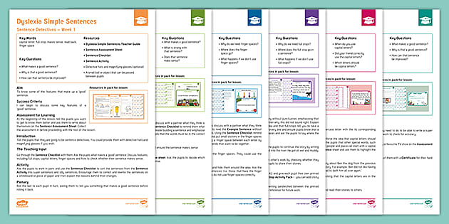 Dyslexia Intervention Simple Sentences Complete Pack