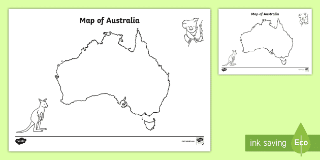 Blank Map Of Australia With State Borders Australia Template | Blank A4 Map Of Australia To Print