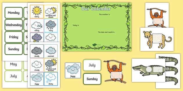 Jungle Themed Display Calendar (teacher made) - Twinkl