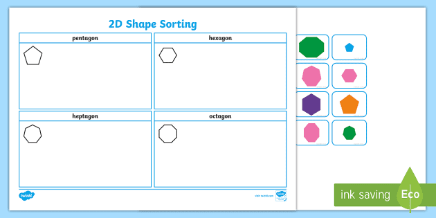 2d shape sorting worksheet worksheet teacher made