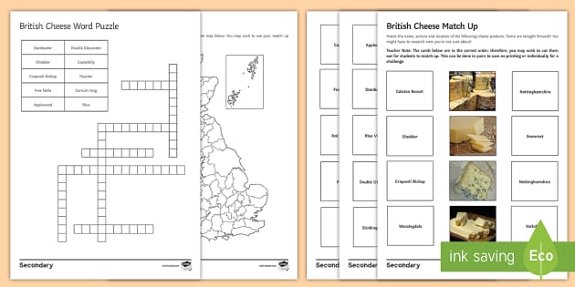 Great British Cheese Worksheet / Worksheets (teacher made)