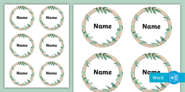 Editable Botanical Circle Labels - Twinkl