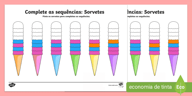 encontre sorvetes diferentes em cada linha. jogo lógico. 2250381