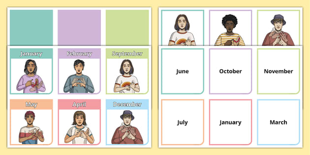 Older Learners Bsl Months Of The Year Bingo Game