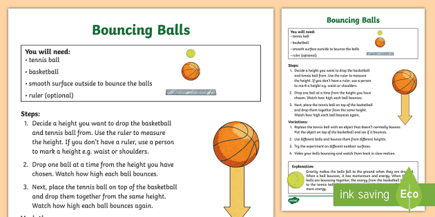Bouncing Ball Experiment  Science Resources for Kids