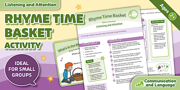 EYFS Communication and Language Activity: Rhyme Time Basket