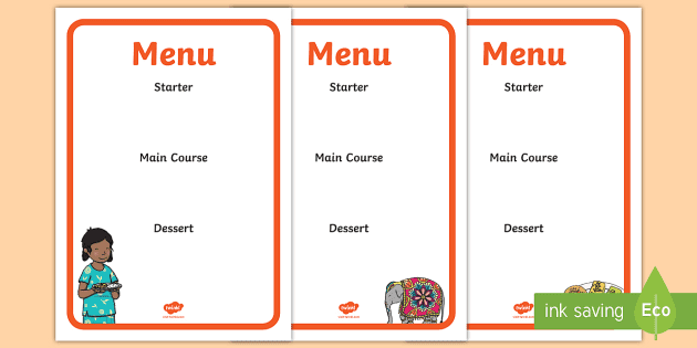 Restaurant Role Play Children's Menu (Teacher-Made) - Twinkl