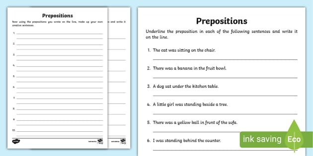 Prepositions: on, in, under - Our English Blog