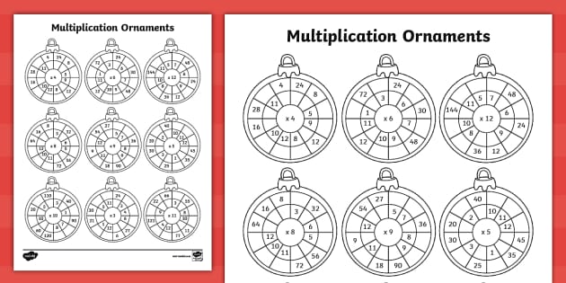 Multiplication Ornaments Activity to 12x (teacher made)