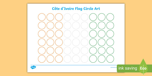 Côte d'Ivoire Flag Circle Art Worksheet: Inspiring Kids' Creativity and Cultural Learning