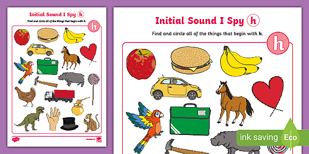 initial sounds i spy activity letter h teacher made