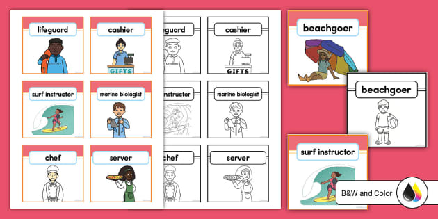 Beach Dramatic Play Badges (teacher made) - Twinkl