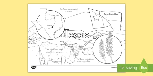 state of texas coloring pages for kids