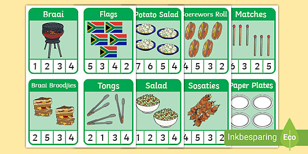 Heritage Day Number Recognition Clip Cards (teacher made)