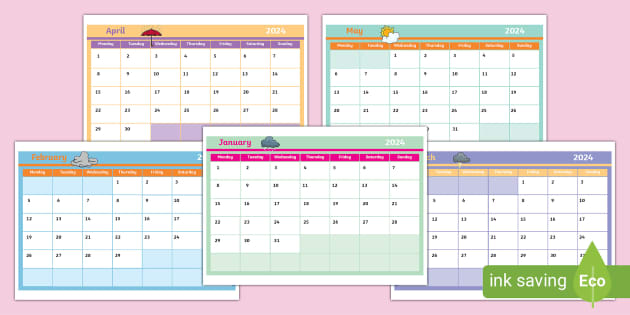 Editable 2024 Calendar (teacher made) - Twinkl