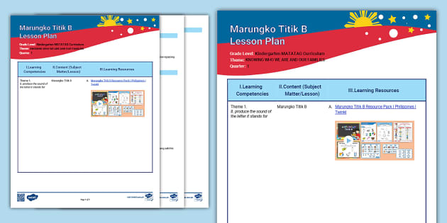 Marungko Titik B Lesson Plan | Philippines | Twinkl - Twinkl