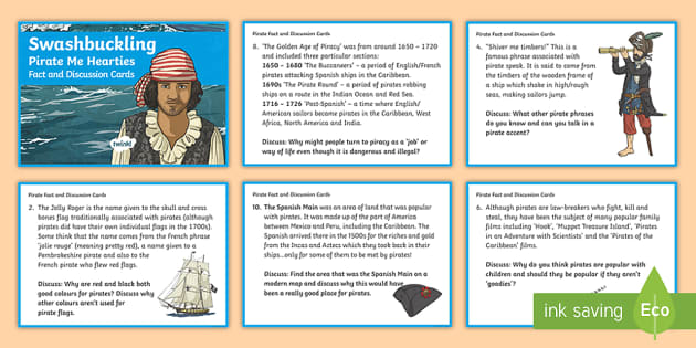Ks2 Pirate Fact And Discussion Cards Teacher Made