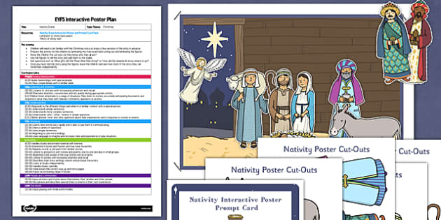 Nativity Scene EYFS Interactive Poster Plan and Resource Pack