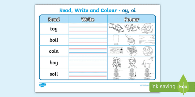 oi and oy words worksheet literacy grapheme resource