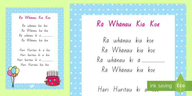 Maori Happy Birthday Song Lyrics Ra Whanau Waiata