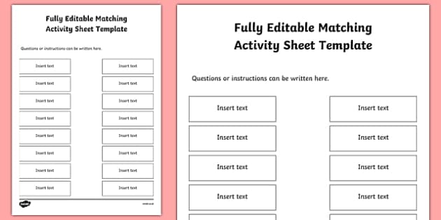 Matching Worksheet Generator | Twinkl USA (Teacher-Made)