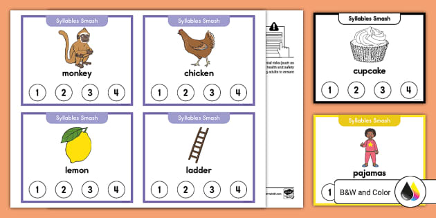 Syllable Food Puzzles (Teacher-Made) - Twinkl